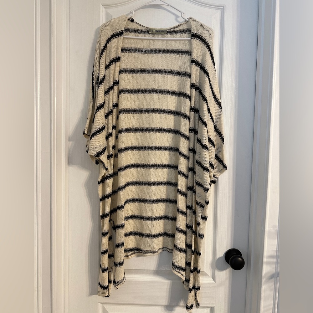 Callie Mac open front oversized stripe cardigan